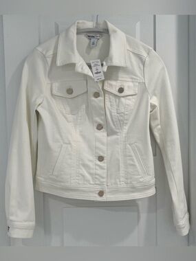 WHBM Outlet White Denim Jacket,  Size XS